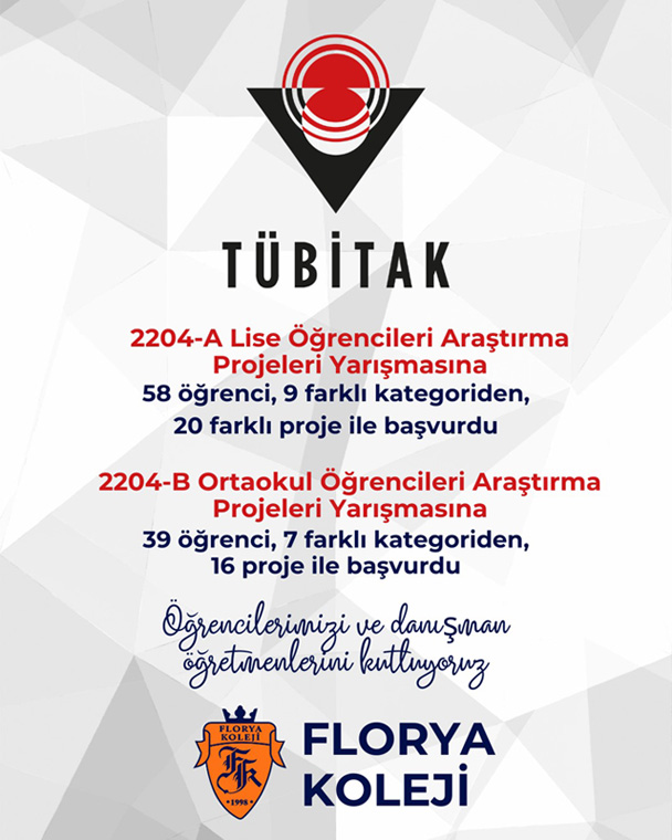 TÜBİTAK ARAŞTIRMA PROJELERİ YARIŞMASI KATILIMIMIZ